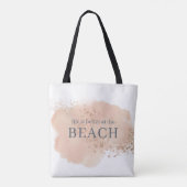 Aquarellfarben Rosa und Blue Beach Tasche (Rückseite)
