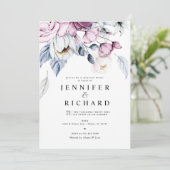 Aquarellfarben Rosa und Blumen Probe Abendessen Einladung (Stehend Vorderseite)