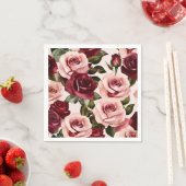 Aquarellfarben Rosa und Burgund Serviette (Beispiel)