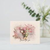 Aquarellfarben Rosa und Gelbe BlumenBouquet Postkarte (Stehend Vorderseite)