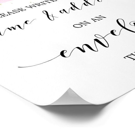 Aquarellfarben Rosa und Gold-Adresse Ein Umschlag- Poster (Ecke)