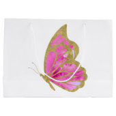 Aquarellfarben Rosa und Goldbarren Große Geschenktüte (Rückseite)