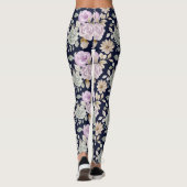 Aquarellfarben Rosa und Minzgrün Rose Floral Boho Leggings (Rückseite)