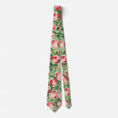 Aquarellfarben, Rosa und Rote Rose Blume & Grüne B Krawatte (Vorderseite)