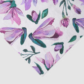 Aquarellfarben Rosa und violette Blumen Dekoupage Seidenpapier (Detail)