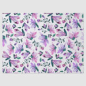 Aquarellfarben Rosa und violette Blumen Dekoupage Seidenpapier (Vorderseite)