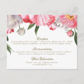 Aquarellfarben Rosa und Weiße Zinnblüten Hochzeits Begleitkarte (Vorderseite)