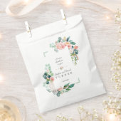 Aquarellfarben Rosa Weiße Blume Grüne Rahmen Hochz Geschenktütchen (Ausgeschnitten)