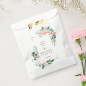 Aquarellfarben Rosa Weiße Blume Grüne Rahmen Hochz Geschenktütchen (Versiegelt)