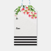 Aquarellfarben Rosa Weißes Petunia Blumengeburt Geschenkanhänger (Rückseite)