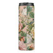 Aquarellfarben, rosafarben, Vintages Monogramm Thermosbecher (Rückseite)