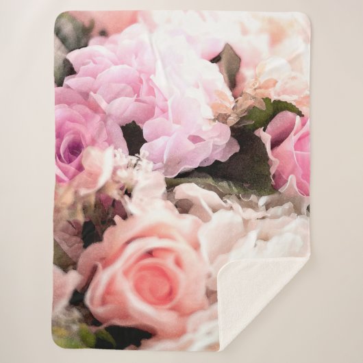 Aquarellfarben-Rose 25 Sherpadecke (Vorderseite)