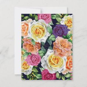 Aquarellfarben-Rose 29 Mitteilungskarte