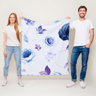 Aquarellfarben-Rose 31 Fleecedecke