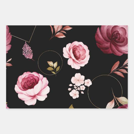 Aquarellfarben-Rose 32 Geschenkpapier Set (Vorderseite 3)