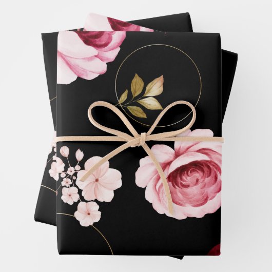 Aquarellfarben-Rose 32 Geschenkpapier Set (Beispiel)
