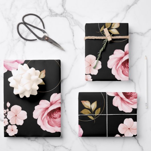 Aquarellfarben-Rose 32 Geschenkpapier Set (Vorderseite)