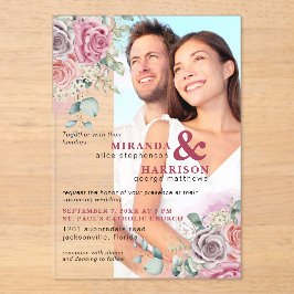 Aquarellfarben Rose Akryllisches Foto Einladung zu