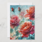 Aquarellfarben-Rose auf dem Brautparty aus geworbe Einladung (Rückseite)