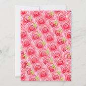 Aquarellfarben Rose Big Hat Brautparty Einladung (Rückseite)