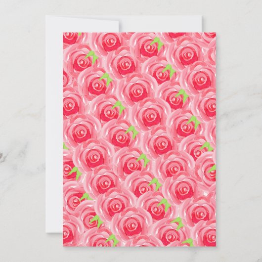 Aquarellfarben Rose Big Hat Brautparty Einladung (Rückseite)