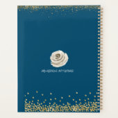 Aquarellfarben Rose Blueish Bouquet Agenda Planner Planer (Rückseite)