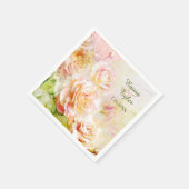 Aquarellfarben Rose Blumenpapier Napkins Serviette (Ecke)