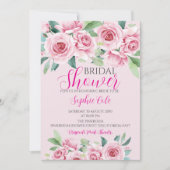 Aquarellfarben Rose Brautdusche Einladung (Vorderseite)