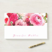 Aquarellfarben-Rose Elegante Script-Blumenvorlage Post-it Klebezettel (Auf Schreibtisch)