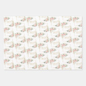 Aquarellfarben Rose Eukalyptus Gold Glitzer Geschenkpapier Set (Vorderseite)