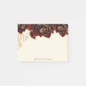 Aquarellfarben Rose Gold Burgundy Monogram Post-it Klebezettel (Vorderseite)
