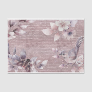 Aquarellfarben Rose Gold Handschrift Blumendekoupa Seidenpapier