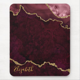 Aquarellfarben Rose Gold Marble Geode Agate Mousepad