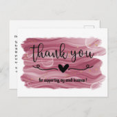 Aquarellfarben Rose Gold Pink Vielen Dank Postkarte (Vorne/Hinten)