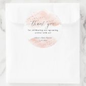 Aquarellfarben Rose gold pink weiß Danke Runder Aufkleber (Tasche)