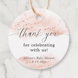 Aquarellfarben Rose gold pink weiß Vielen Dank Geschenkanhänger