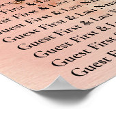 Aquarellfarben Rose Goldene Feier Willkommenssitze Poster (Ecke)