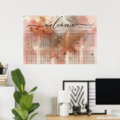 Aquarellfarben Rose Goldene Feier Willkommenssitze Poster (Heimbüro)