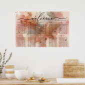 Aquarellfarben Rose Goldene Feier Willkommenssitze Poster (Küche)