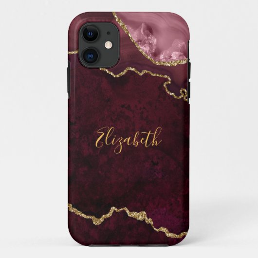 Aquarellfarben Rose Goldmarmor Agate Geode Case-Mate iPhone Hülle (Rückseite)
