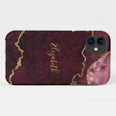 Aquarellfarben Rose Goldmarmor Agate Geode Case-Mate iPhone Hülle (Rückseite (Horizontal))