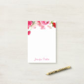 Aquarellfarben Rose Handgeschriebene Skriptnamen F Post-it Klebezettel (Auf Schreibtisch)