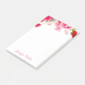 Aquarellfarben Rose Handgeschriebene Skriptnamen F Post-it Klebezettel (angewinkelt)