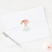 Aquarellfarben Rose Handschrift Baby-Duschvorlage Runder Aufkleber (Umschlag)