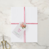 Aquarellfarben Rose Handschrift Danke Text Moderne Geschenkanhänger (Mit Garn)