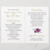 Aquarellfarben-Rose Hochzeitsprogramm (Rückseite)