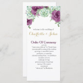 Aquarellfarben-Rose Hochzeitsprogramme Programm (Vorne/Hinten)