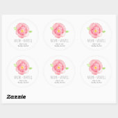 Aquarellfarben-Rose I Blumensticker Runder Aufkleber (Blatt)