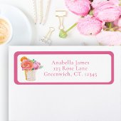 Aquarellfarben-Rose in Vase