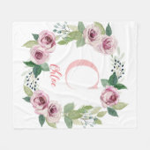 Aquarellfarben-Rose mit Buchstabe C Fleecedecke (Vorderseite (Horizontal))